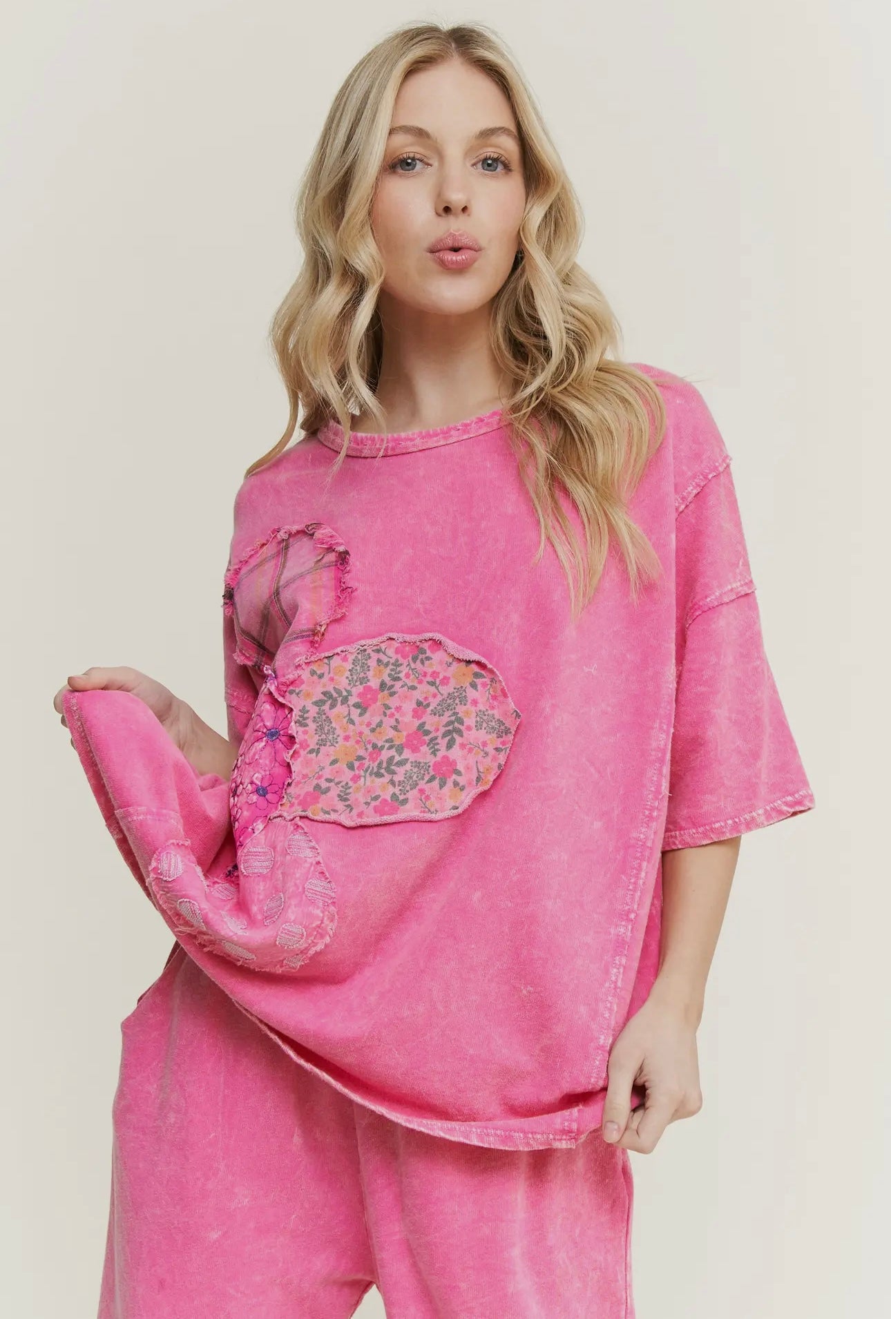 Mineral Washed Patched Flower Set