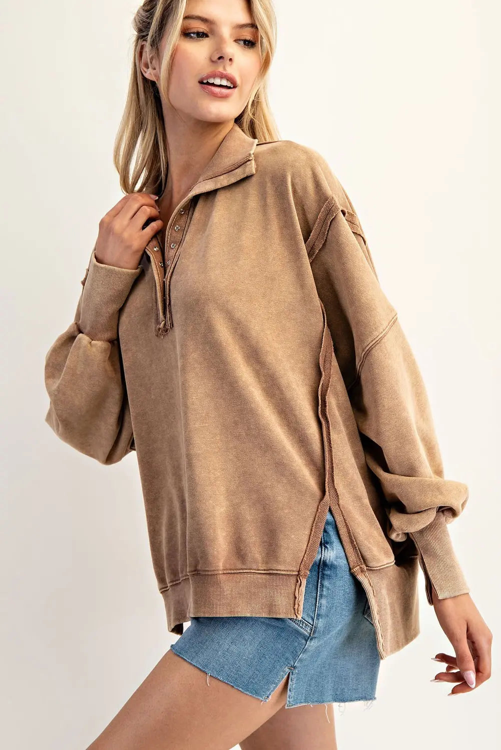 Washed Long Sleeve Pullover
