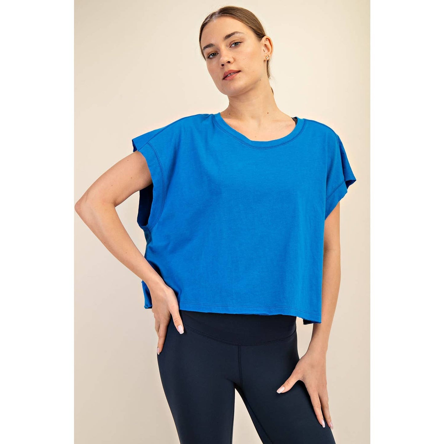 Cotton Slub Open Back Top