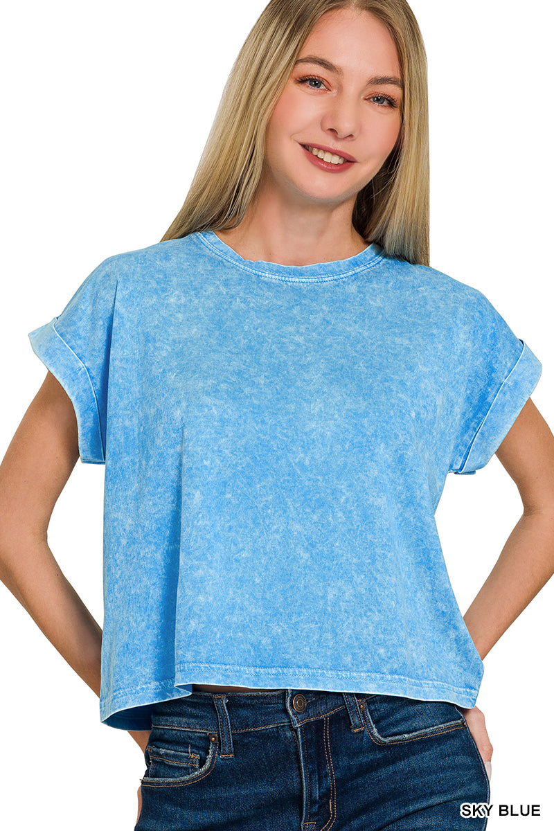 Mineral Washed Cropped Tee