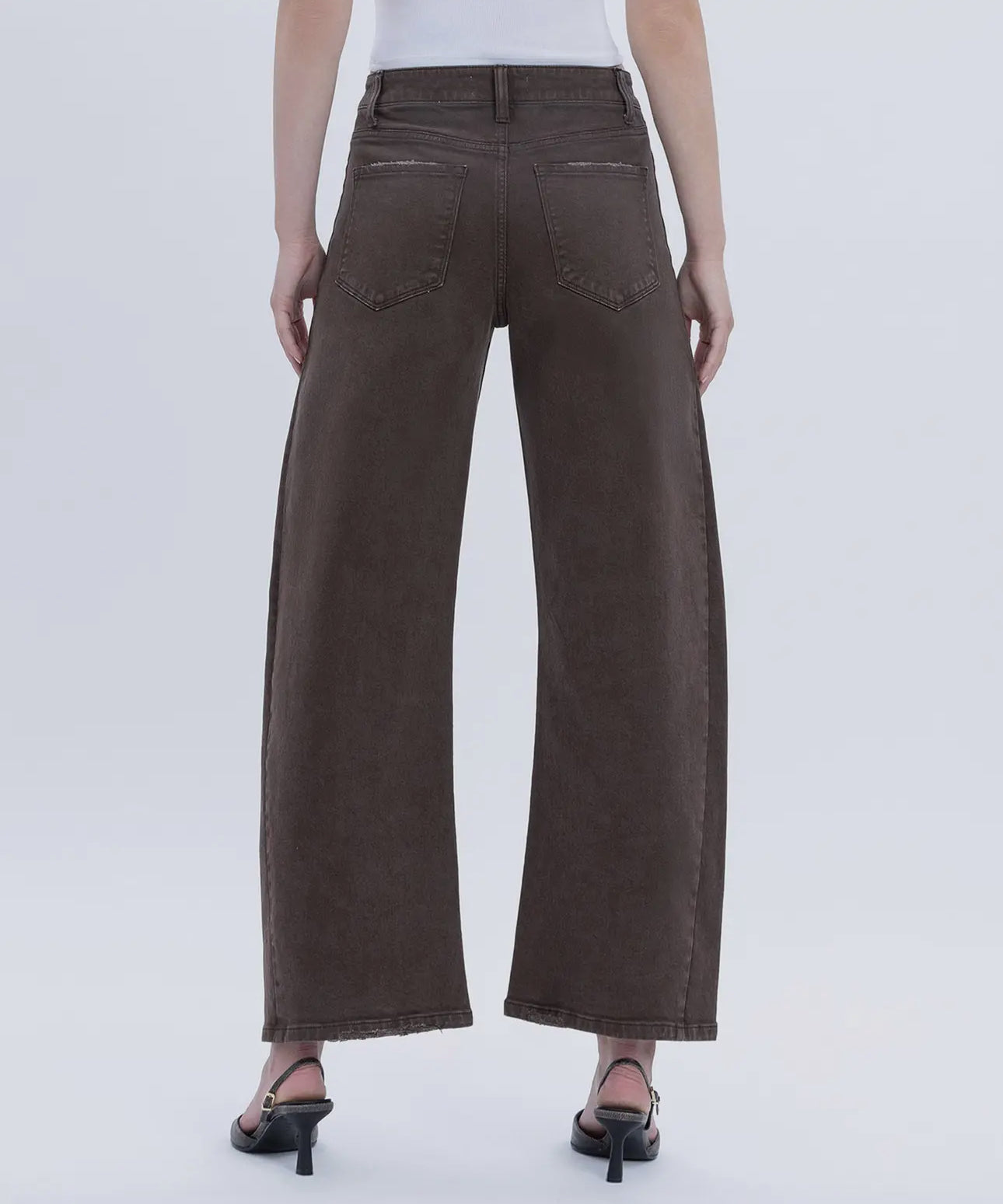 Kate High Rise Brown Barrel Jeans