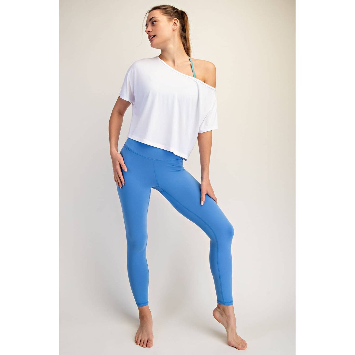 Viscose Modal Cropped Off Shoulder Top