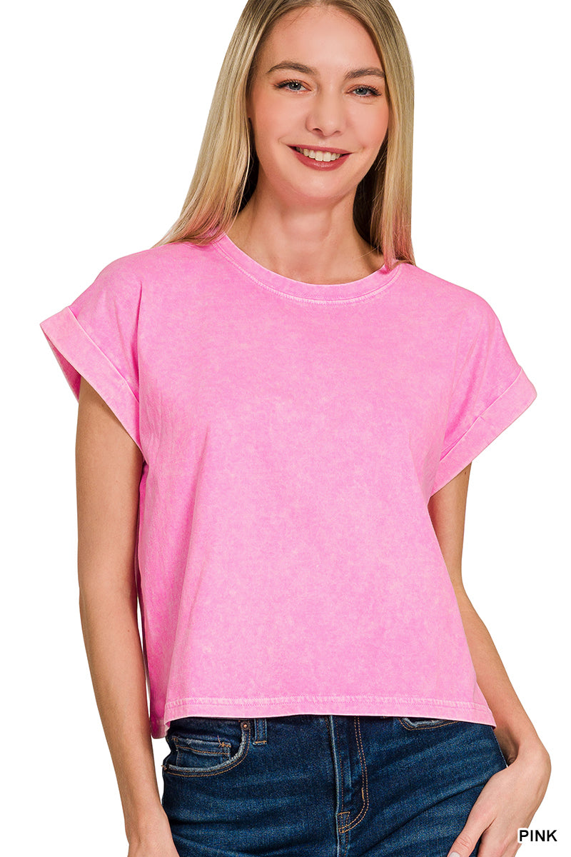 Mineral Washed Cropped Tee