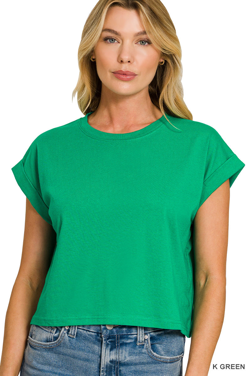 Felicia Folded Sleeve Top