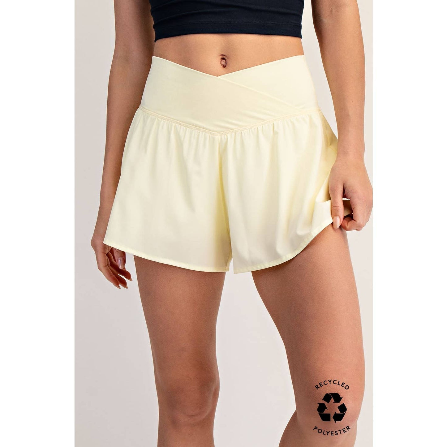 V Crossover Flared Shorts