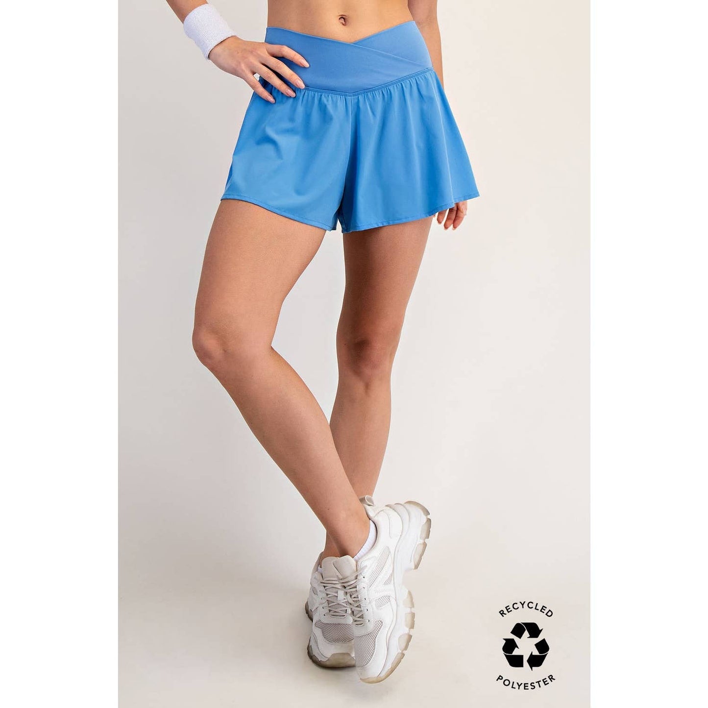 V Crossover Flared Shorts