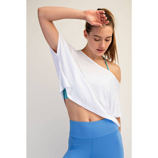 Viscose Modal Cropped Off Shoulder Top