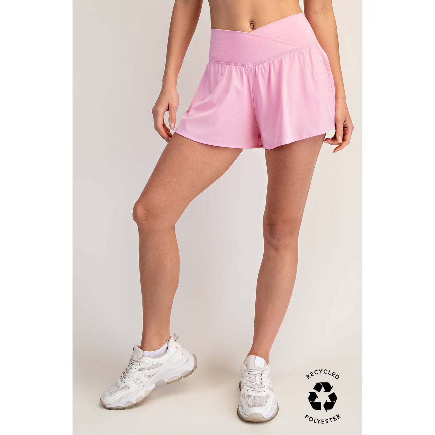 V Crossover Flared Shorts