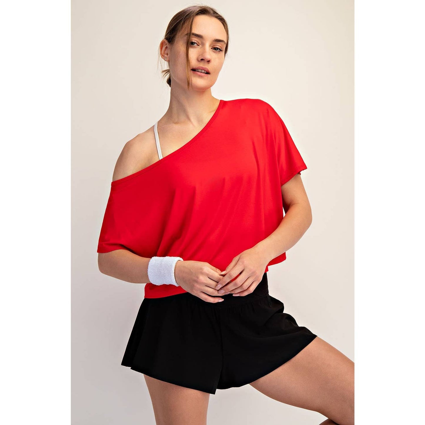 Viscose Modal Cropped Off Shoulder Top