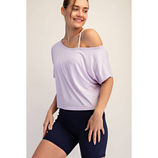 Viscose Modal Cropped Off Shoulder Top