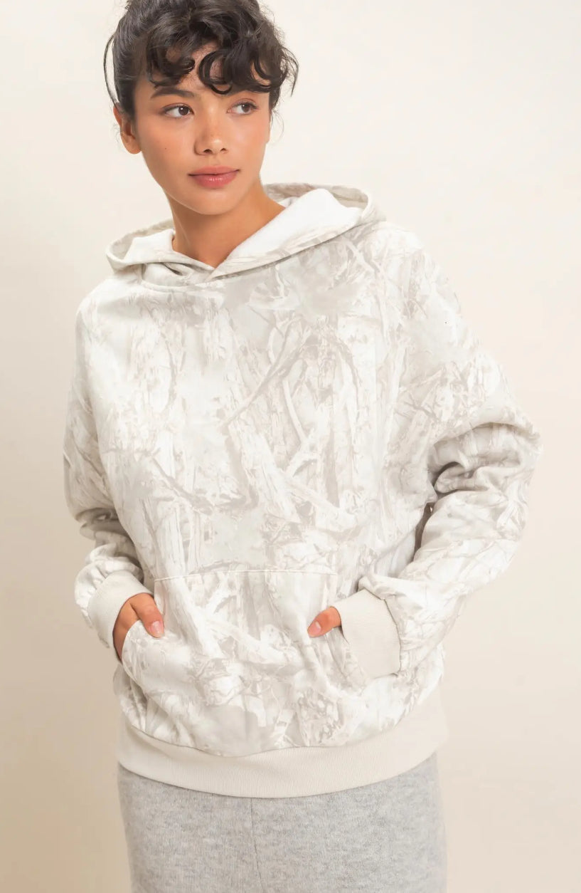 Tree Camouflage Hoodie with Kangaroo Pocket