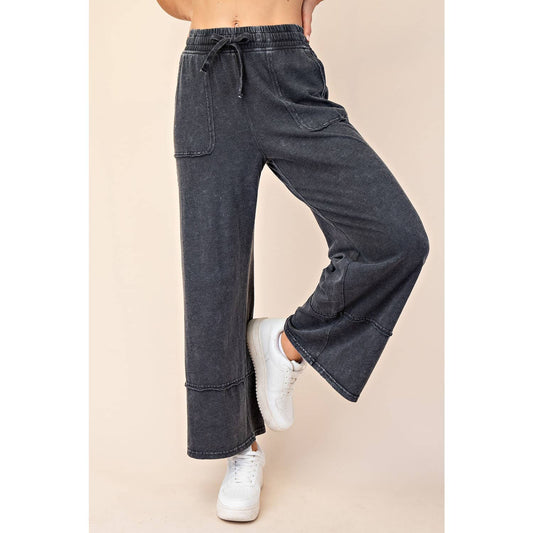 Mineral Washed Wide Leg Pants