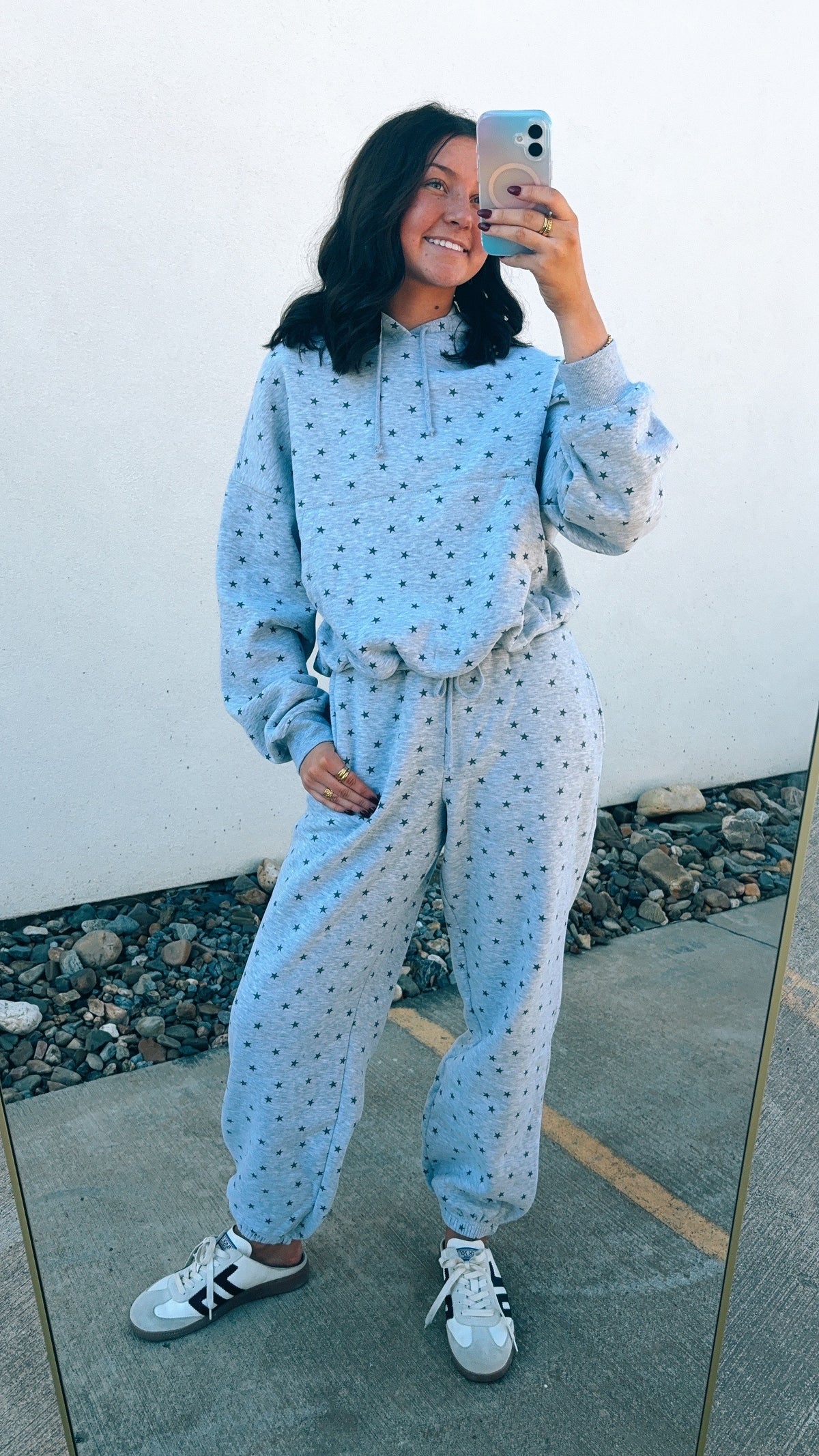 Star Print Hoodie and Jogger Set