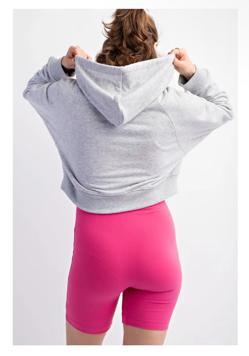 French Terry Cropped Hoodie