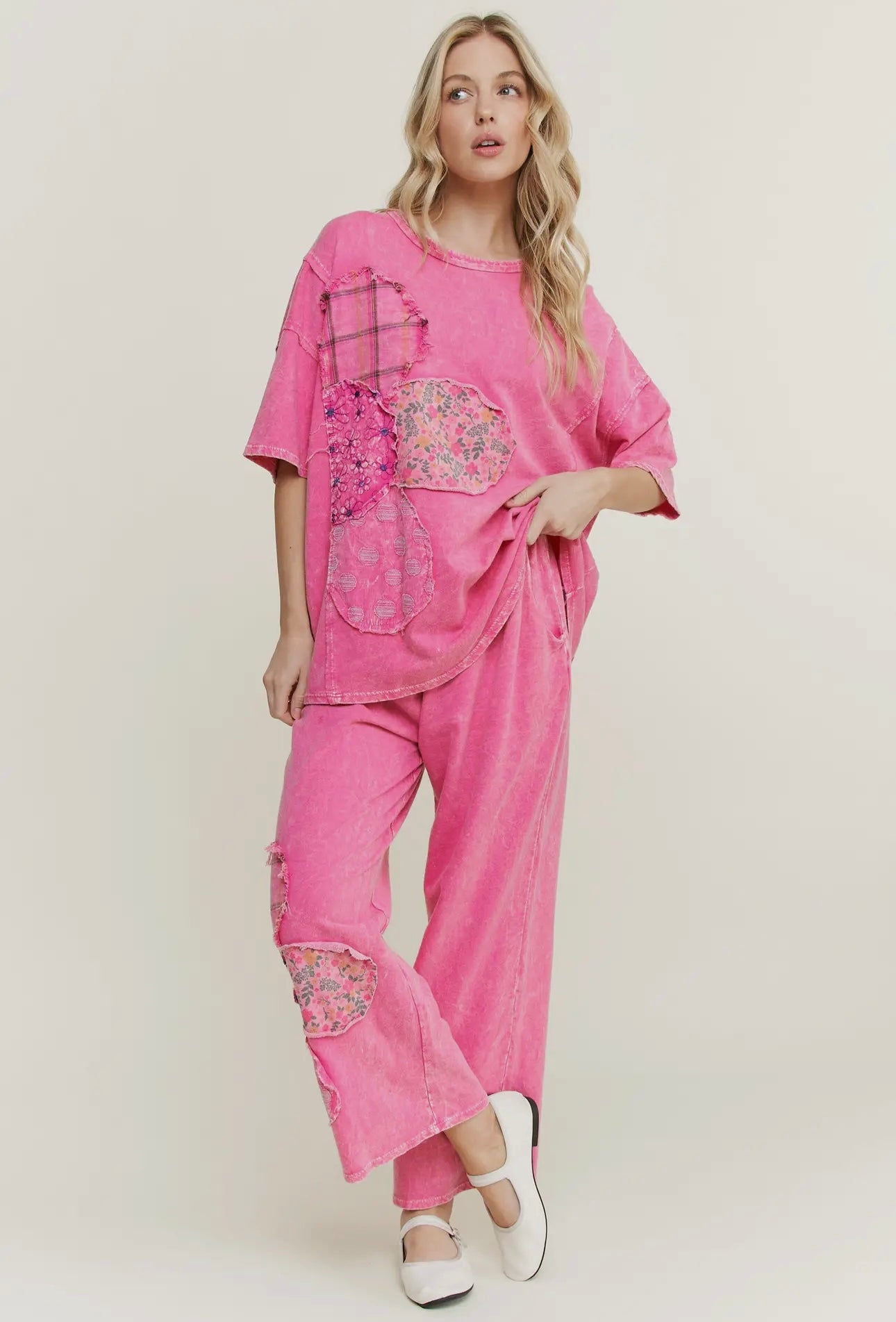 Mineral Washed Patched Flower Set