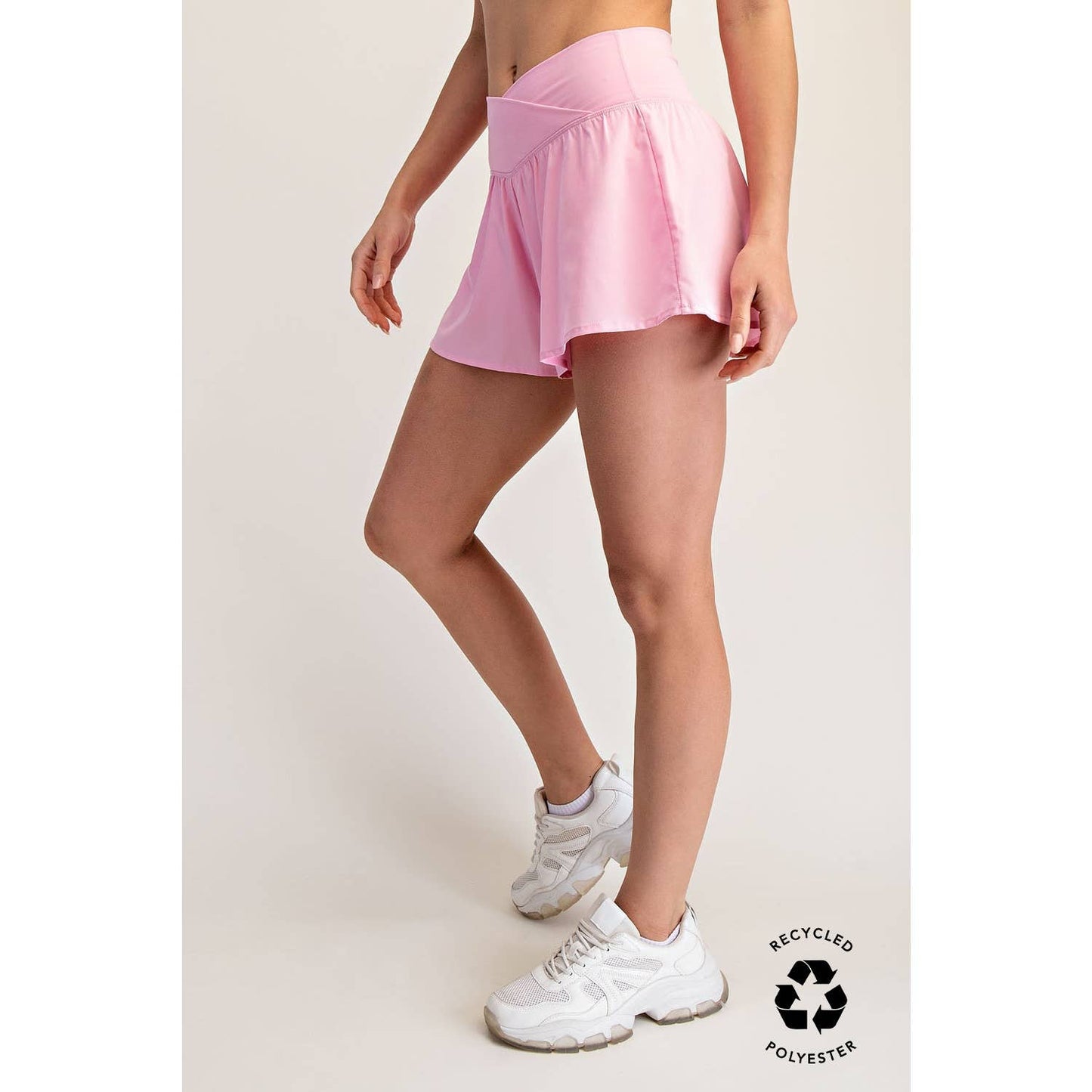 V Crossover Flared Shorts