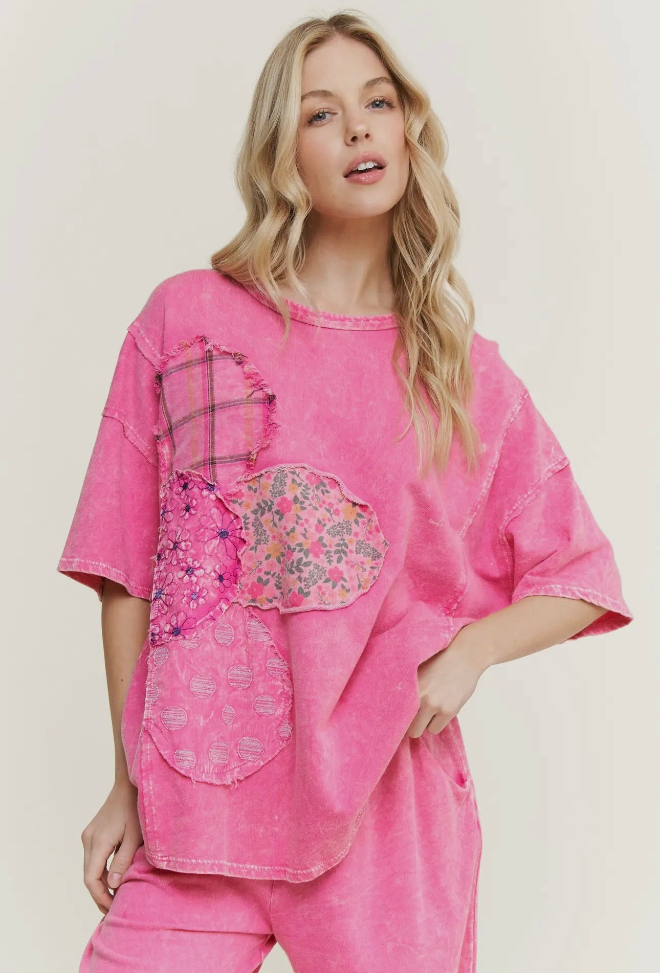Mineral Washed Patched Flower Set
