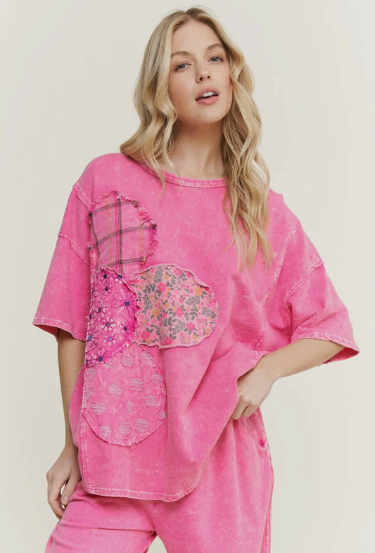Mineral Washed Patched Flower Set