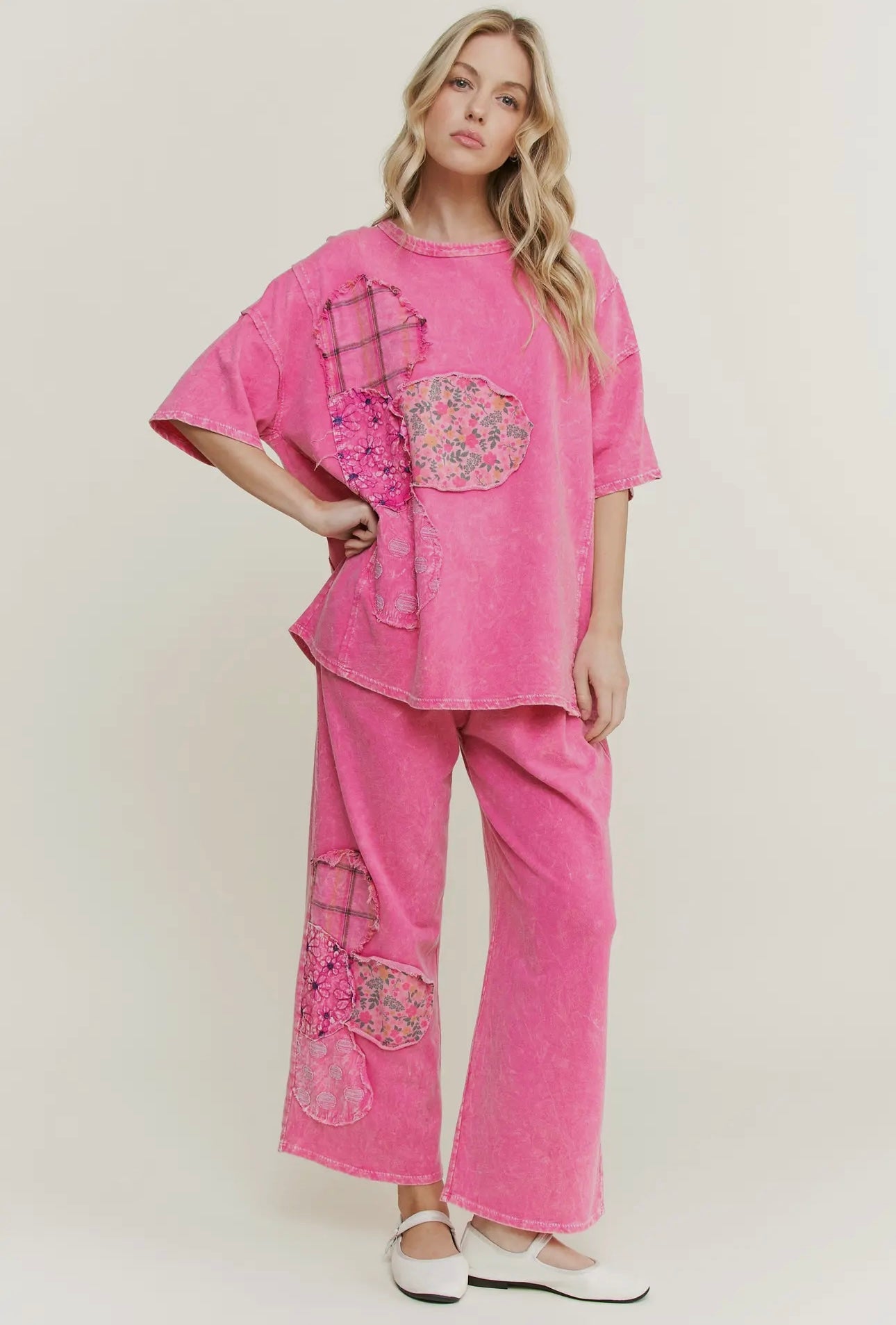 Mineral Washed Patched Flower Set