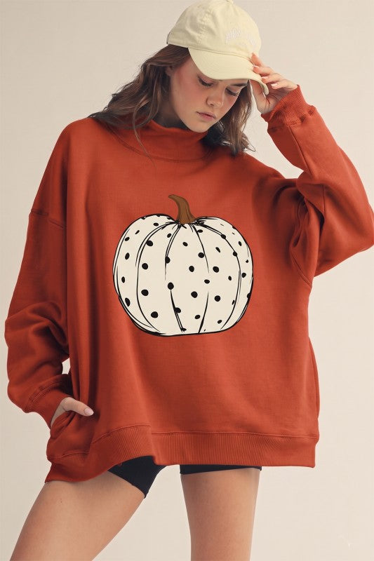 Cozy Harvest Pumpkin Mockneck