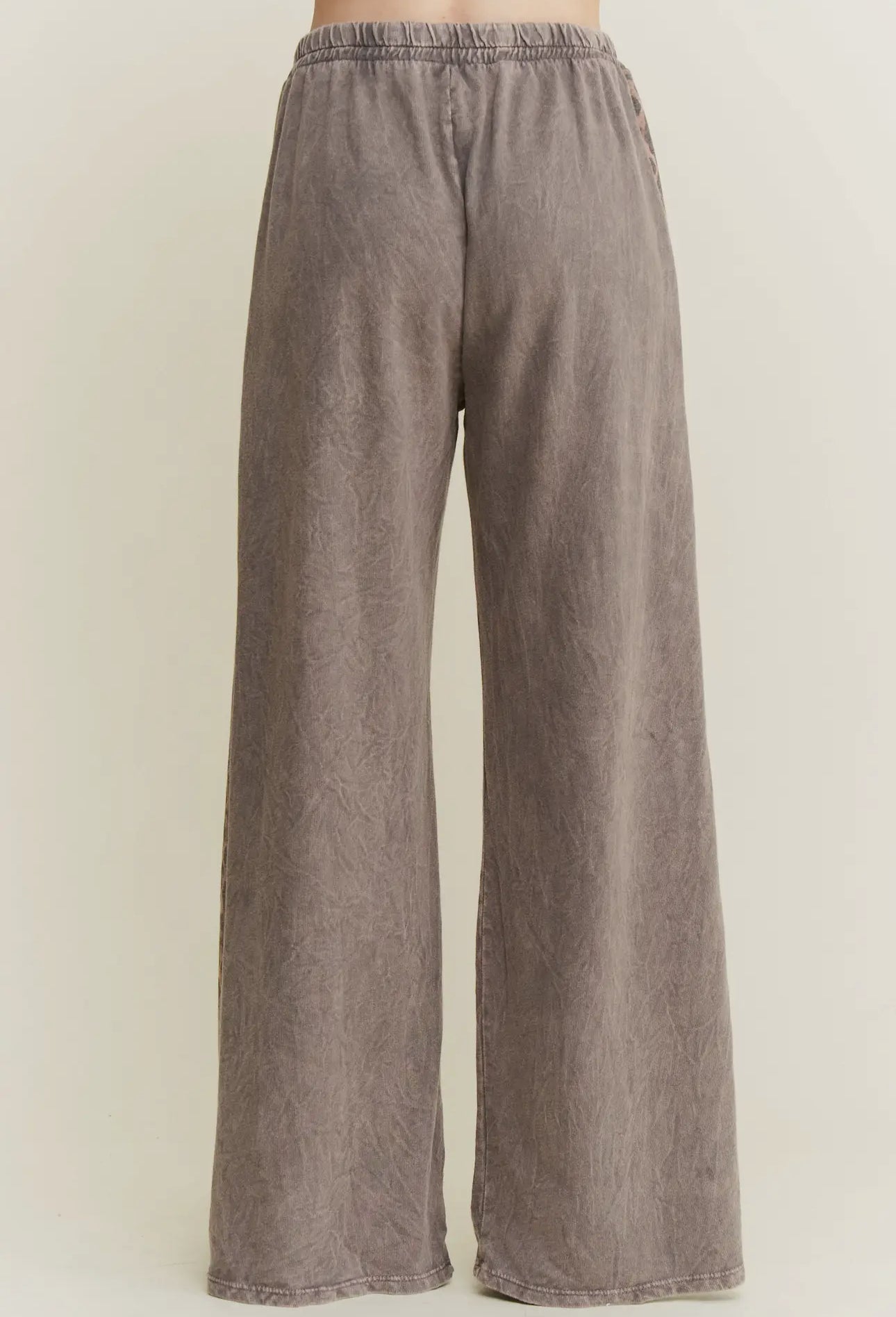 Mineral Washed Leopard Print Pocket Side Trim Pants