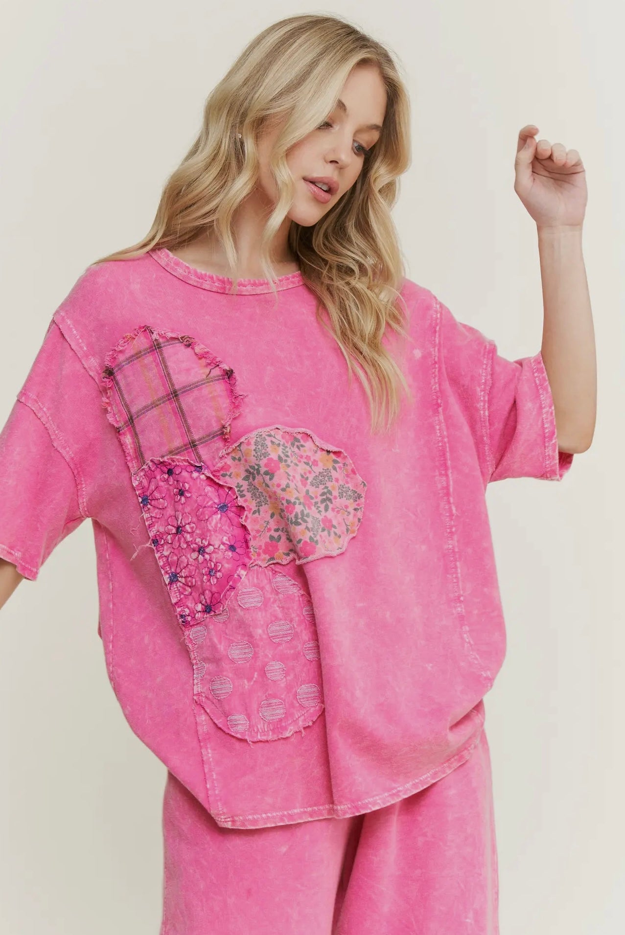 Mineral Washed Patched Flower Set
