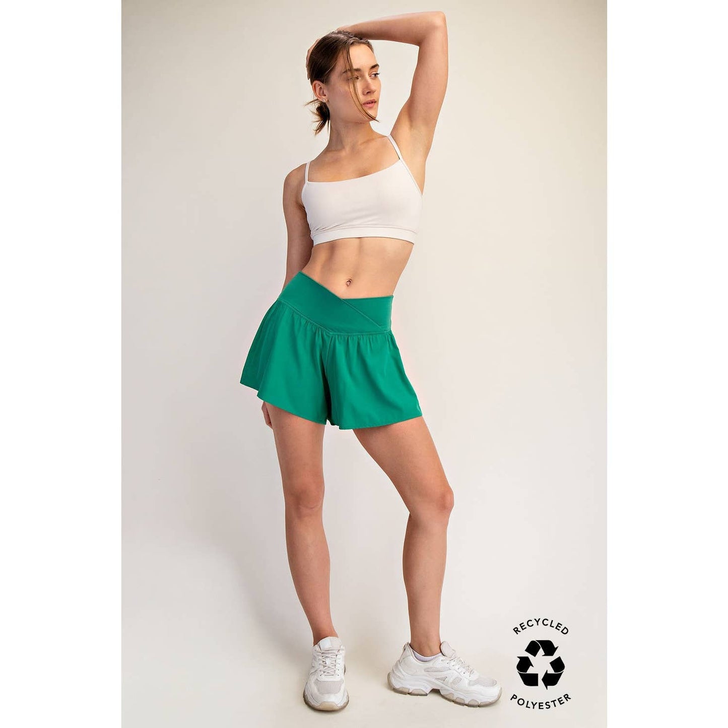 V Crossover Flared Shorts