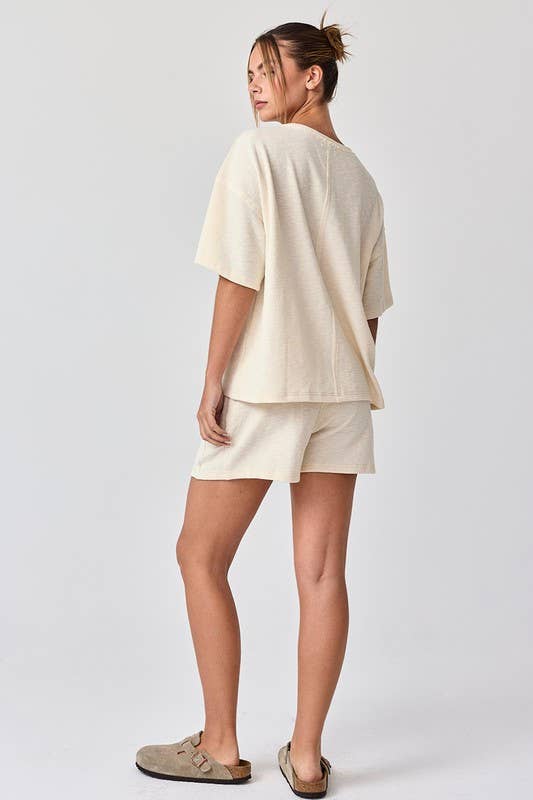 Amaya Textured Knit Top and Shorts Set