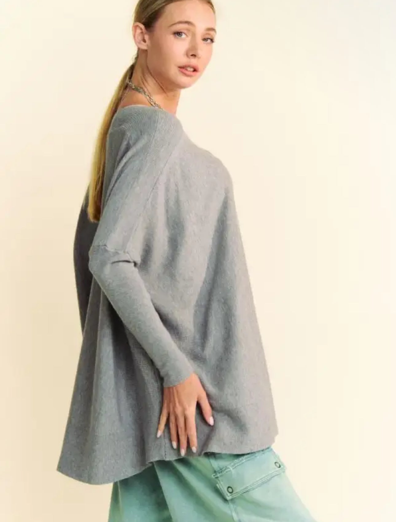 Brushed Knit Dolman Sleeve
Tunic Sweater