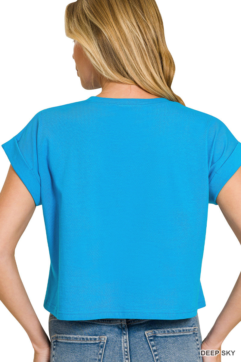 Felicia Folded Sleeve Top