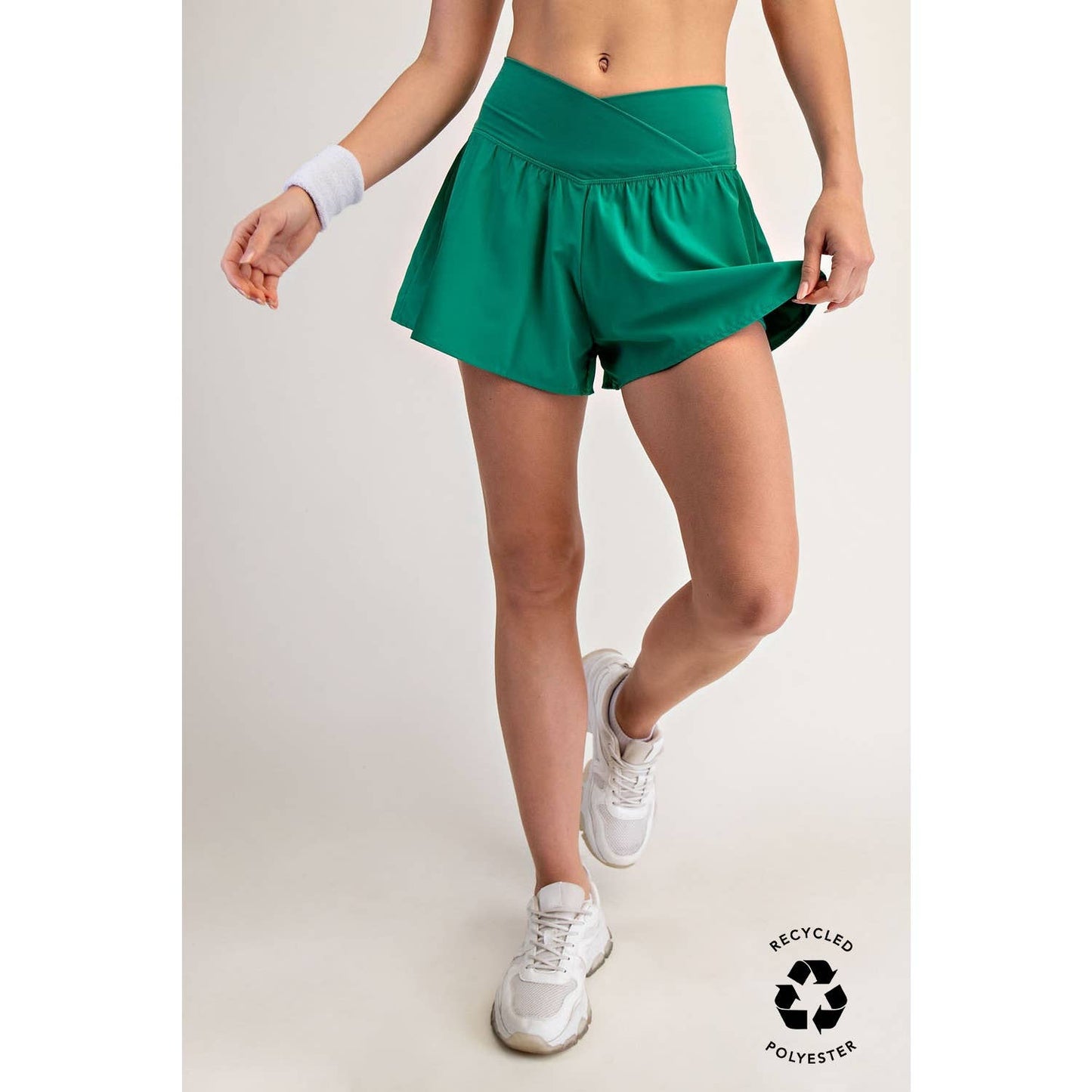 V Crossover Flared Shorts