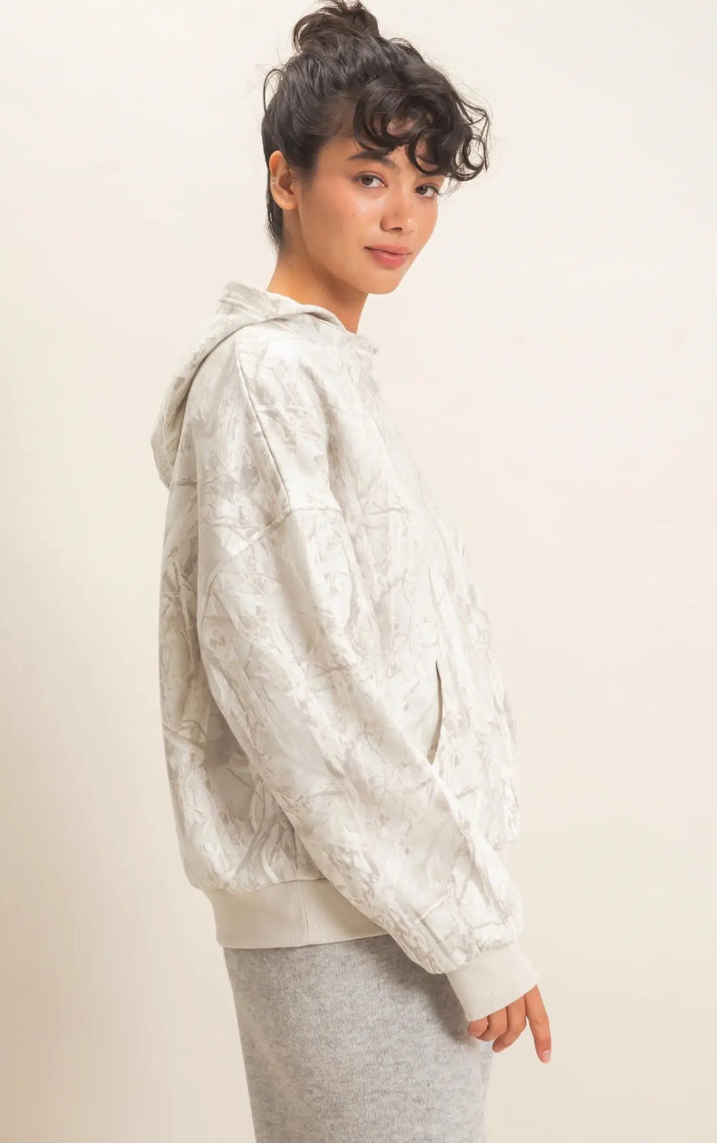 Tree Camouflage Hoodie with Kangaroo Pocket