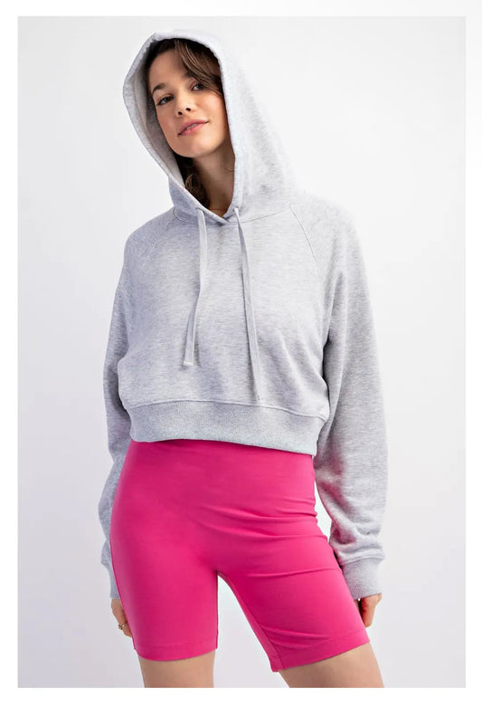 French Terry Cropped Hoodie