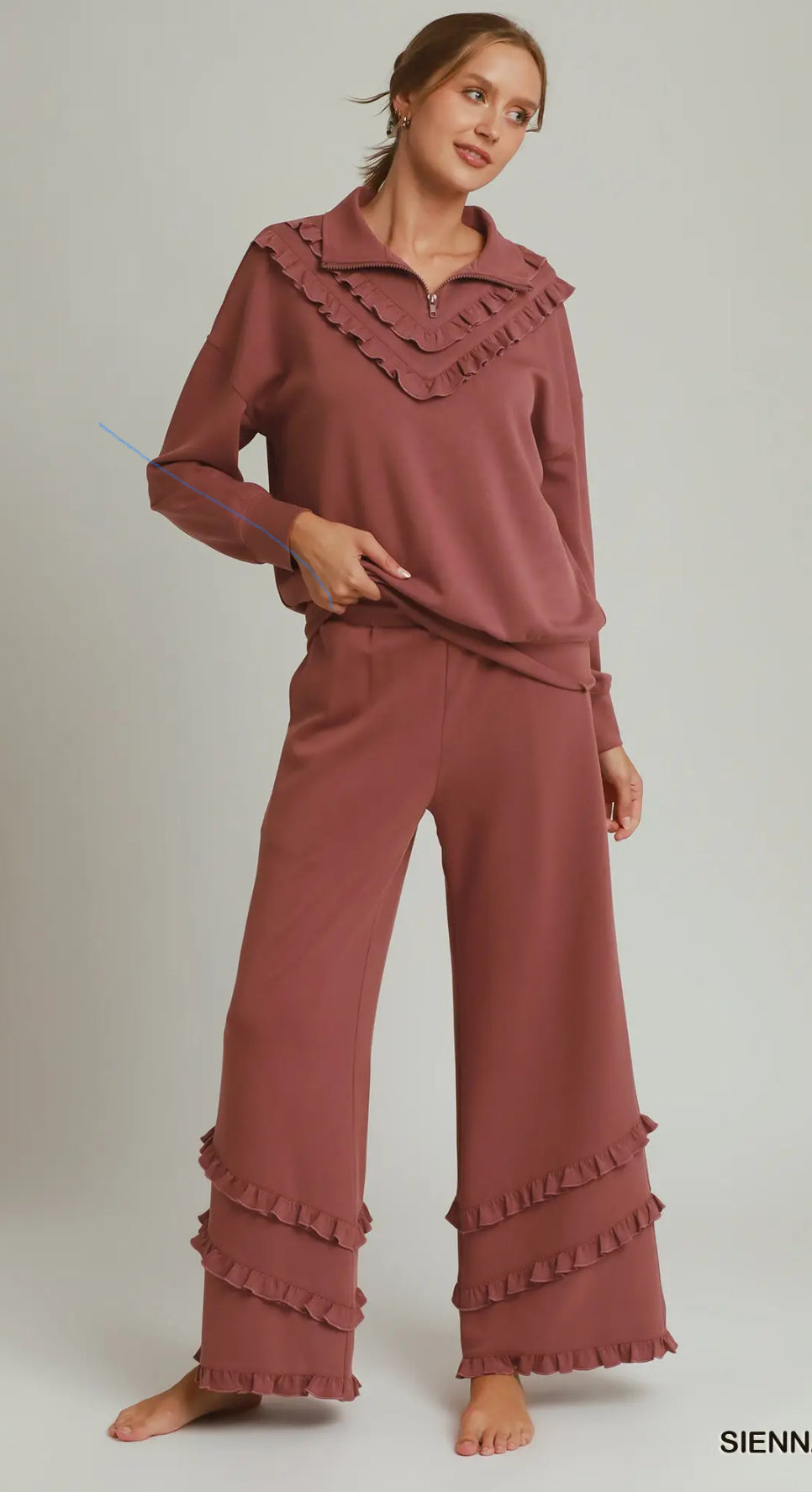 Luxeknit Long Sleeve and Pant Ruffle Set