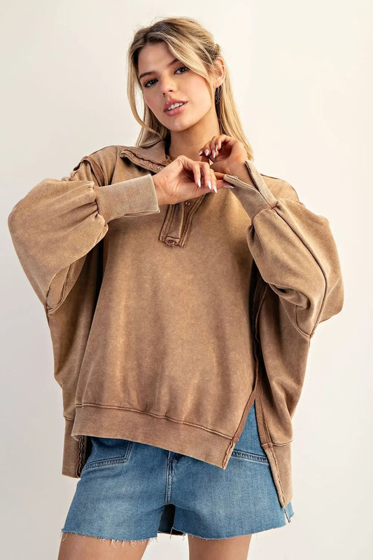 Washed Long Sleeve Pullover