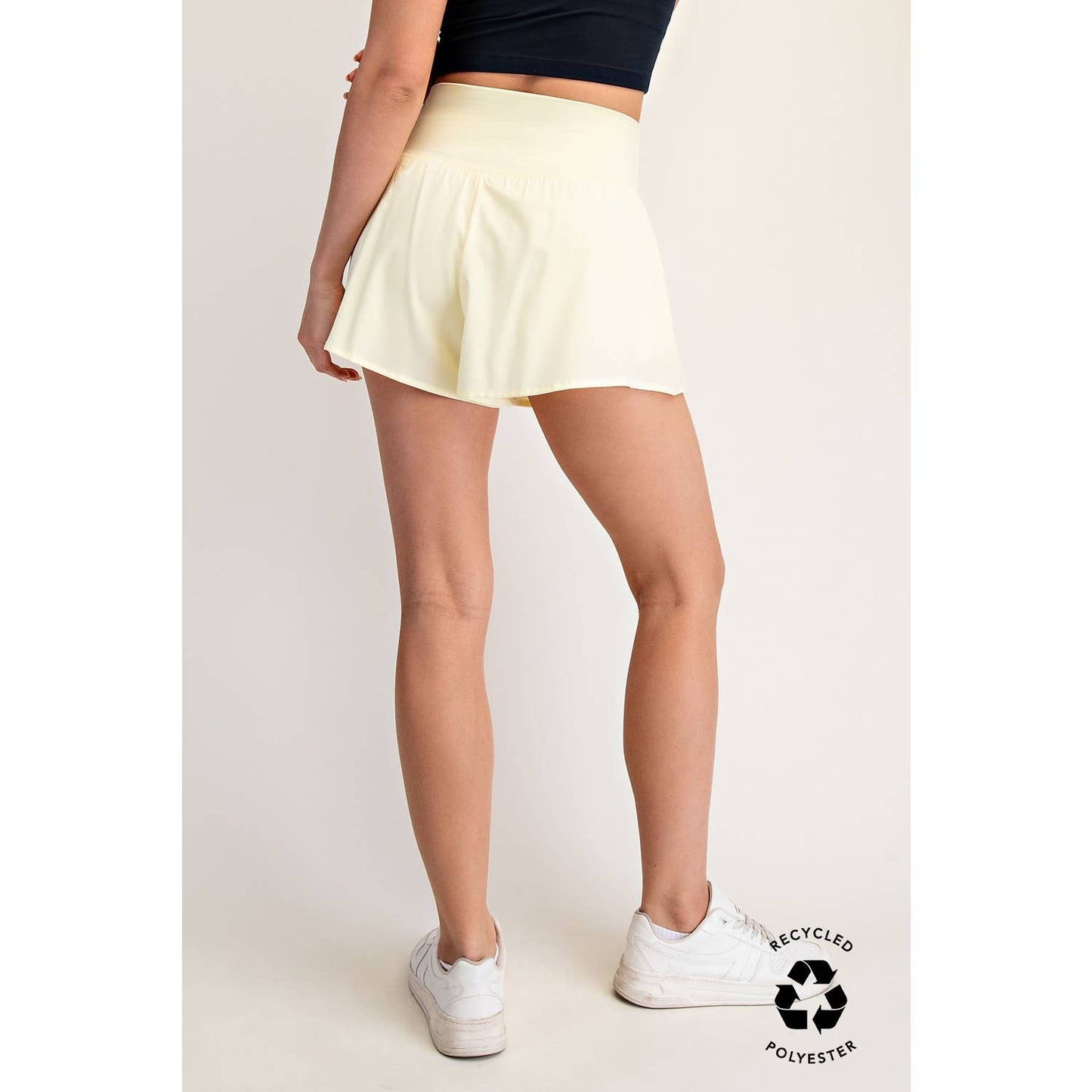 V Crossover Flared Shorts