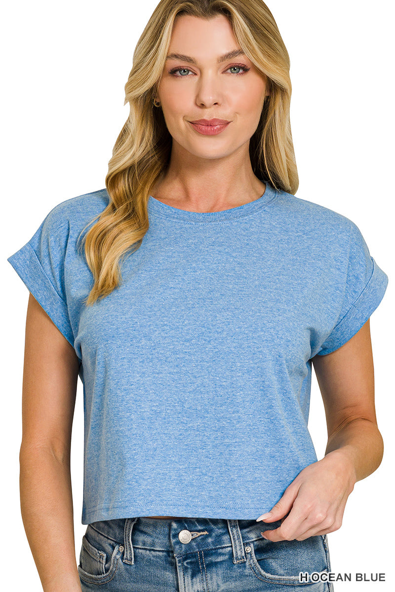 Felicia Folded Sleeve Top