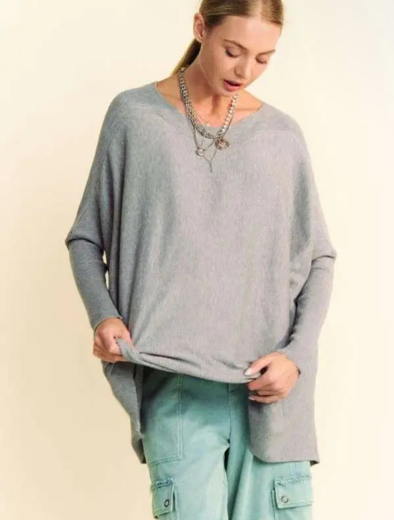Brushed Knit Dolman Sleeve
Tunic Sweater
