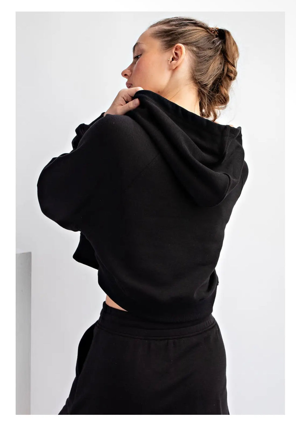French Terry Cropped Hoodie