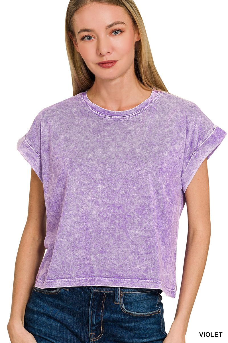 Mineral Washed Cropped Tee