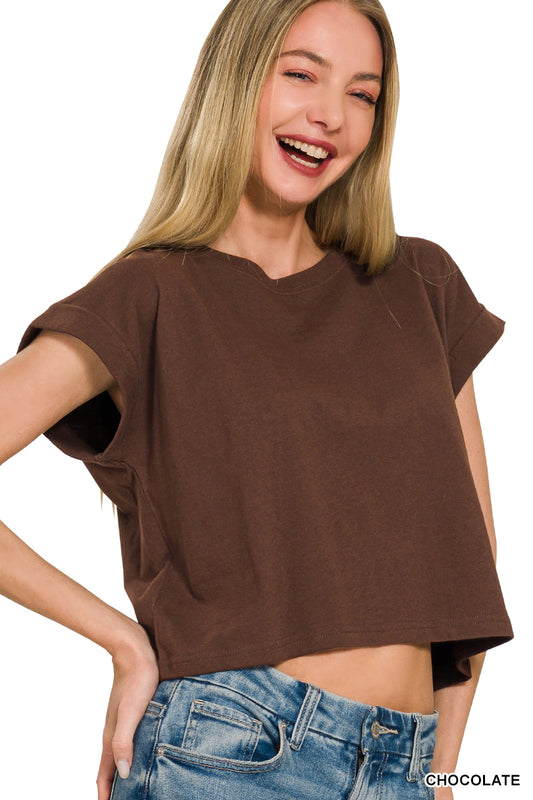 Felicia Folded Sleeve Top