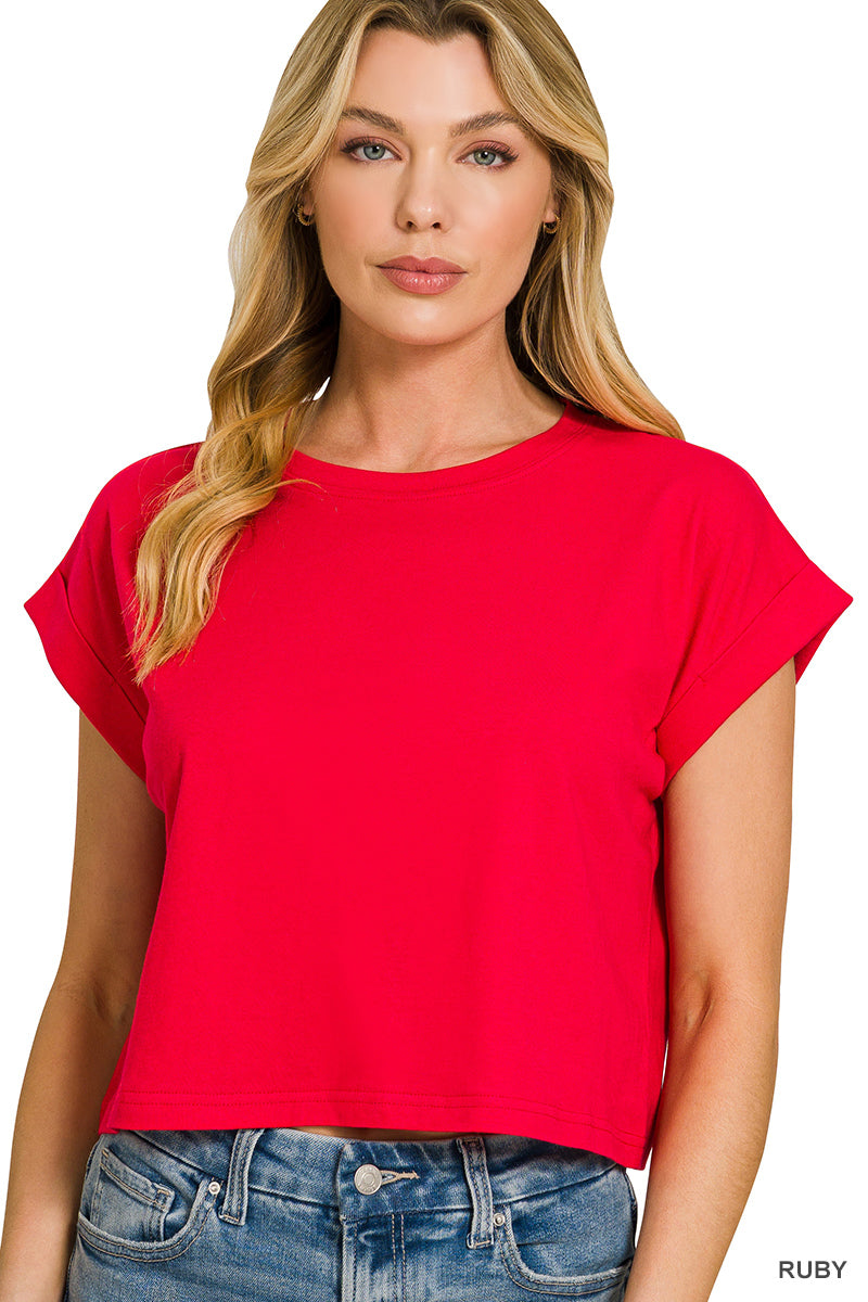 Felicia Folded Sleeve Top