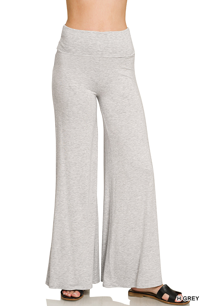 Fold Over Waist Comfy Palazzo Pants