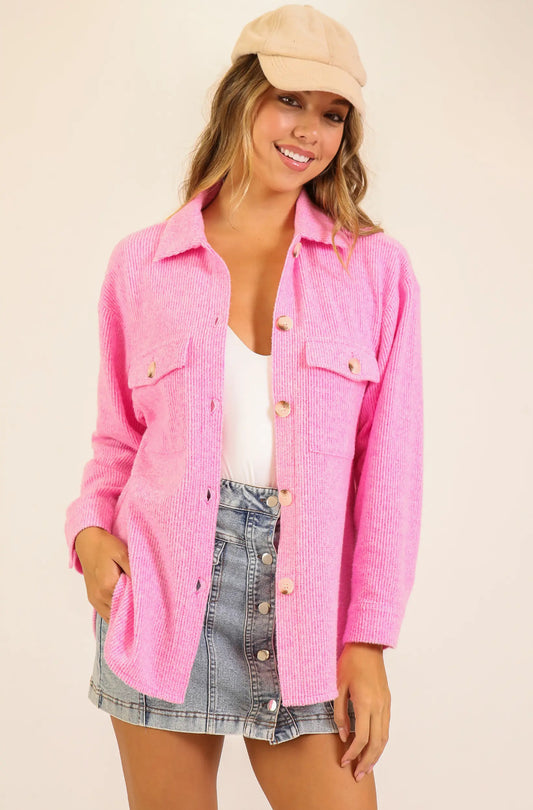 Becky Brushed Waffle Shacket