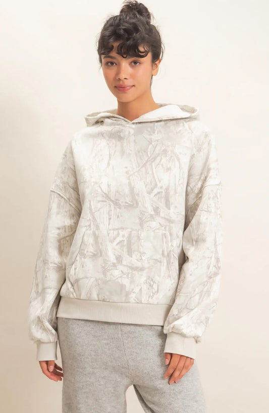 Tree Camouflage Hoodie with Kangaroo Pocket