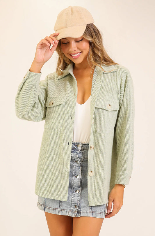 Becky Brushed Waffle Shacket