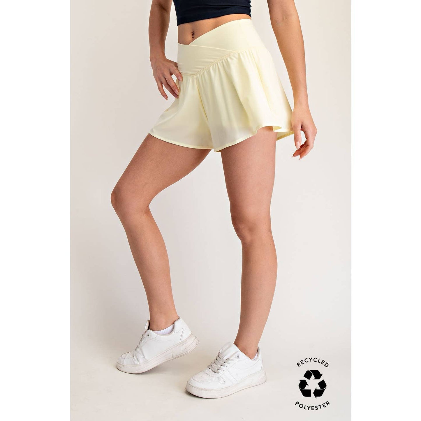 V Crossover Flared Shorts