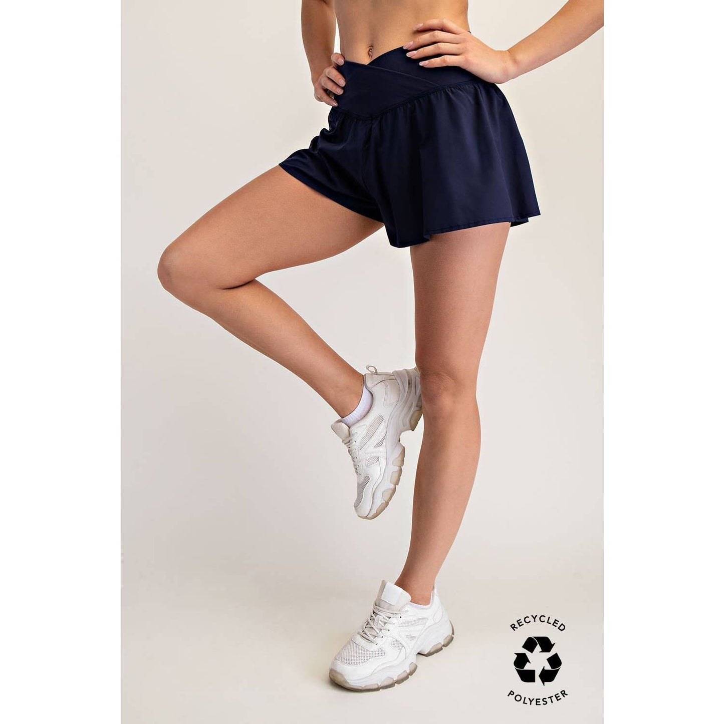 V Crossover Flared Shorts