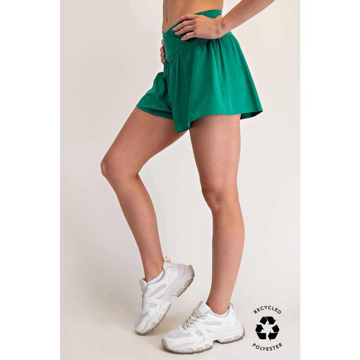 V Crossover Flared Shorts