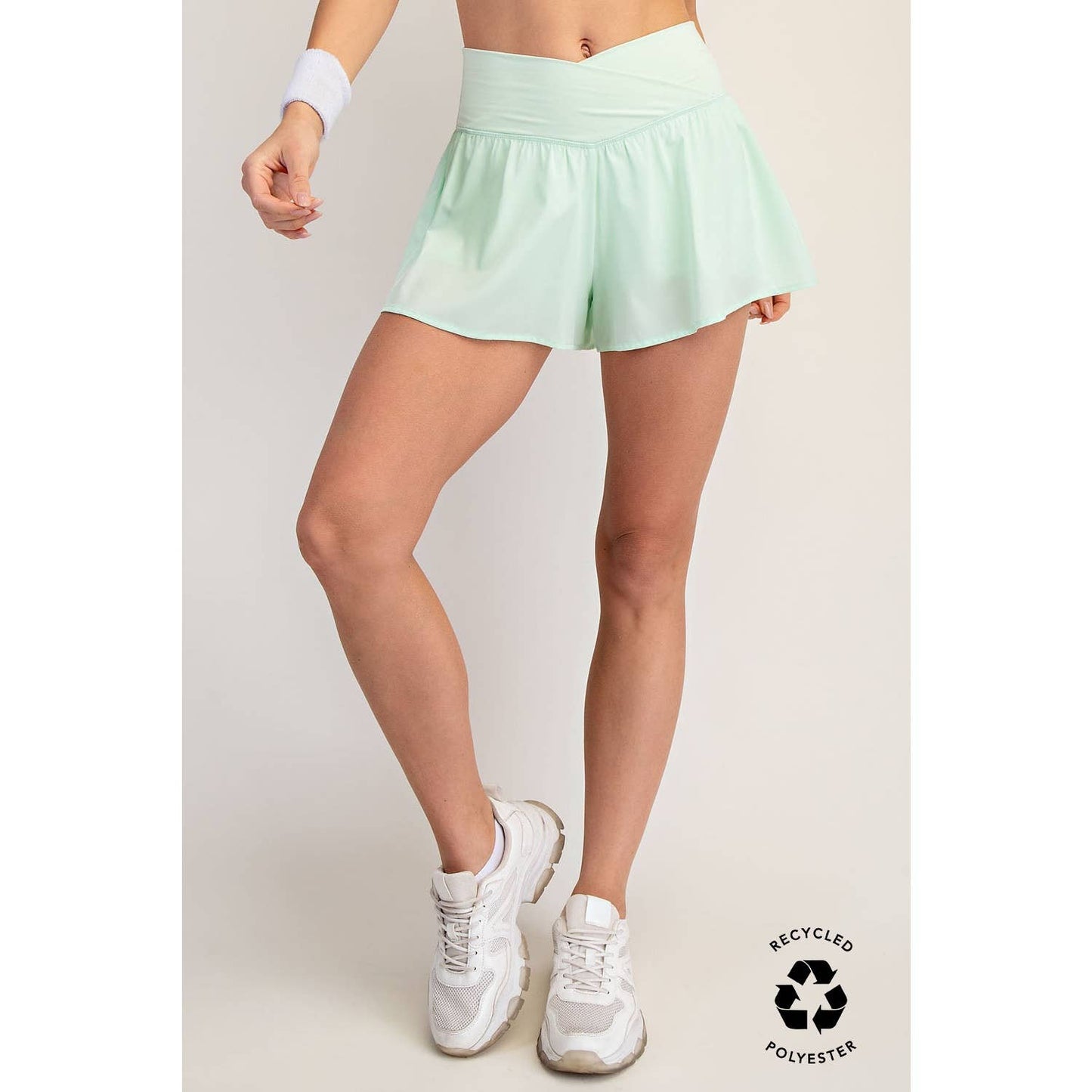 V Crossover Flared Shorts